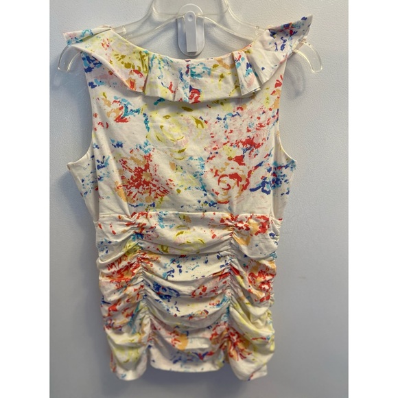 CAbi Ruffle Splatter Print Sleeveless Blouse - Picture 8 of 10